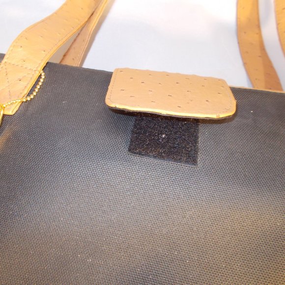 EUC Vintage large black & brown duffel bag 20.5"x12.5" - Picture 2 of 6